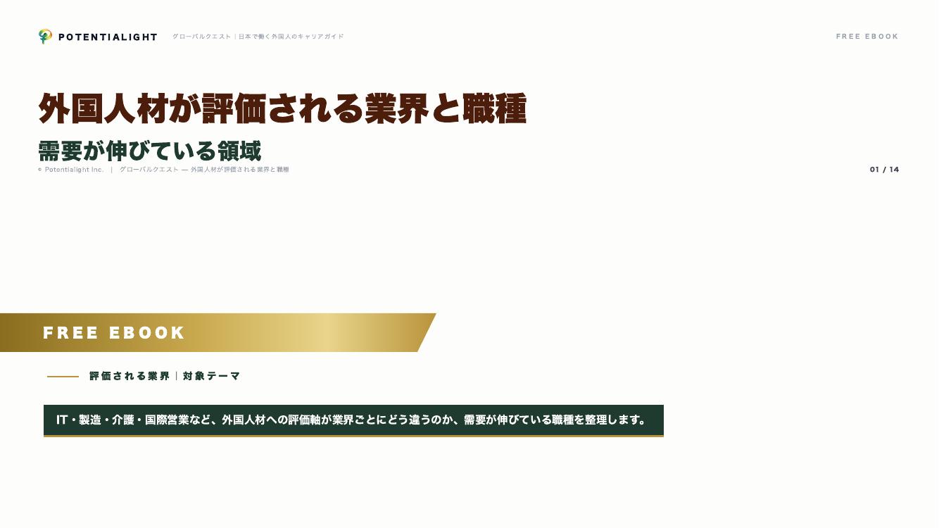 外国人材が評価される業界と職種 eBook表紙