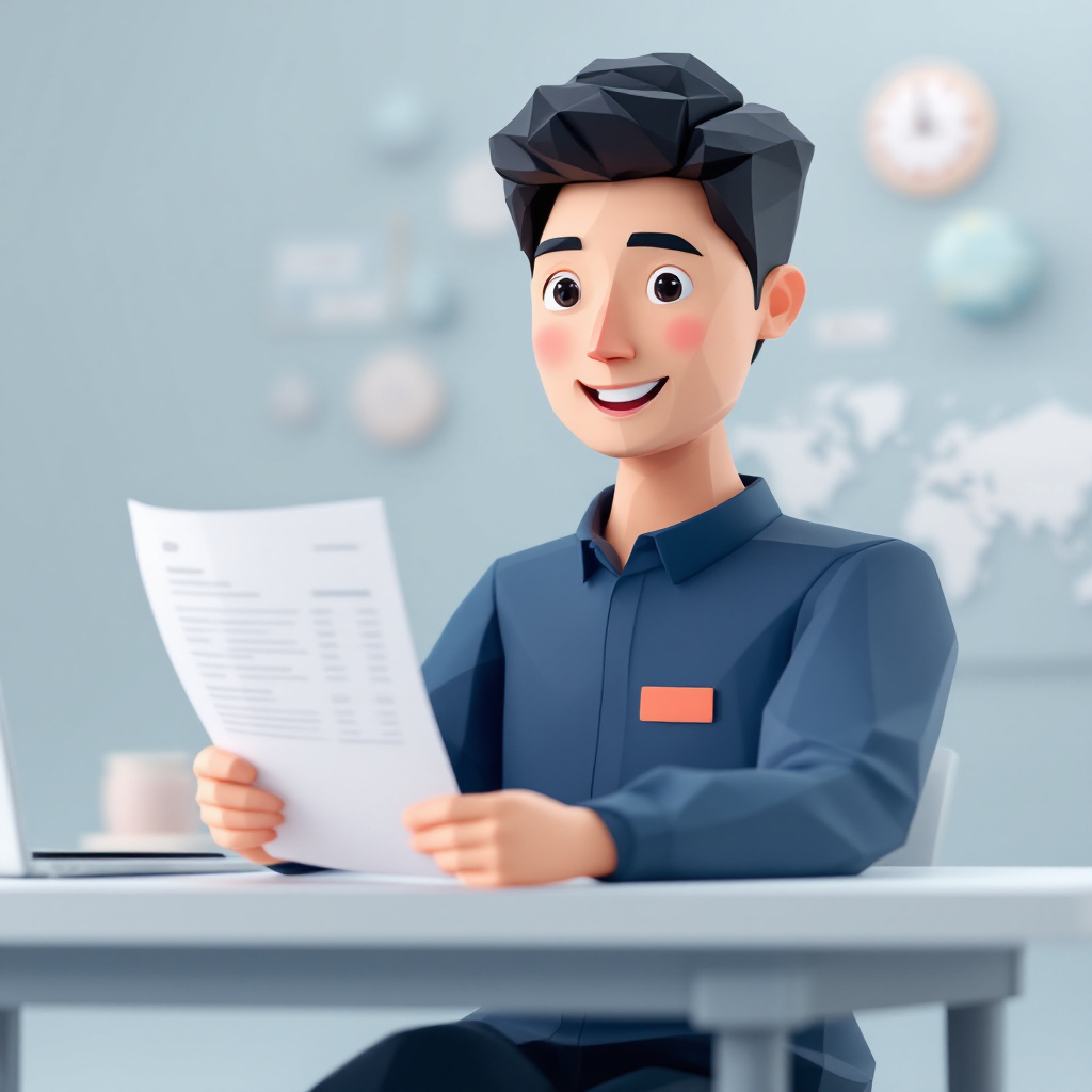 貿易事務・国際営業（技人国）のキャラクターイラスト